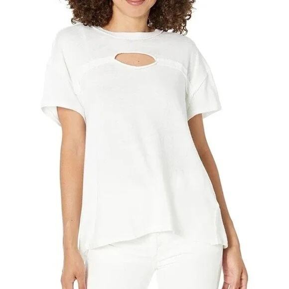 FREE PEOPLE WE THE FREE Cut Out Front Cotton Tee Sz XS - Picture 2 of 6